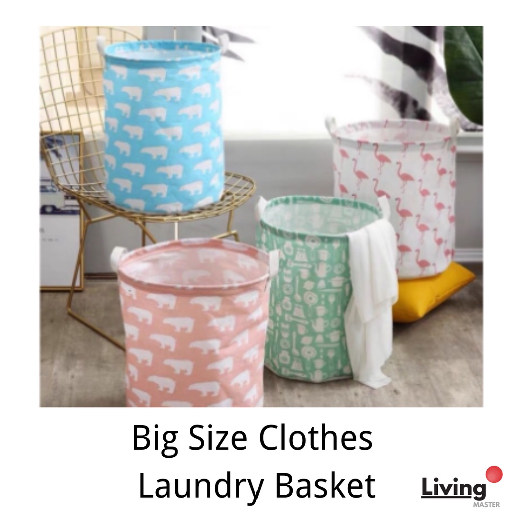 Big Size Printed Design Adorable Clothes Laundry Basket Waterproof Drawstring Laundry Bag Home ...