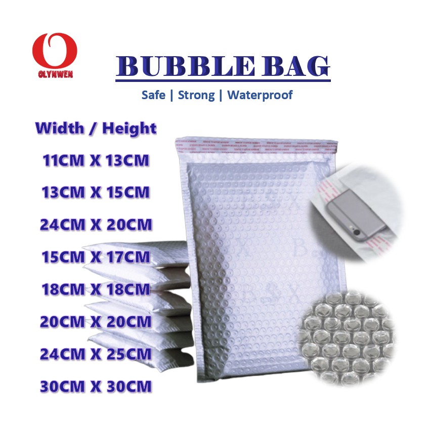 Waterproof Bubble Bag White Envelope Bubble Envelope 8sizes Courier Bag