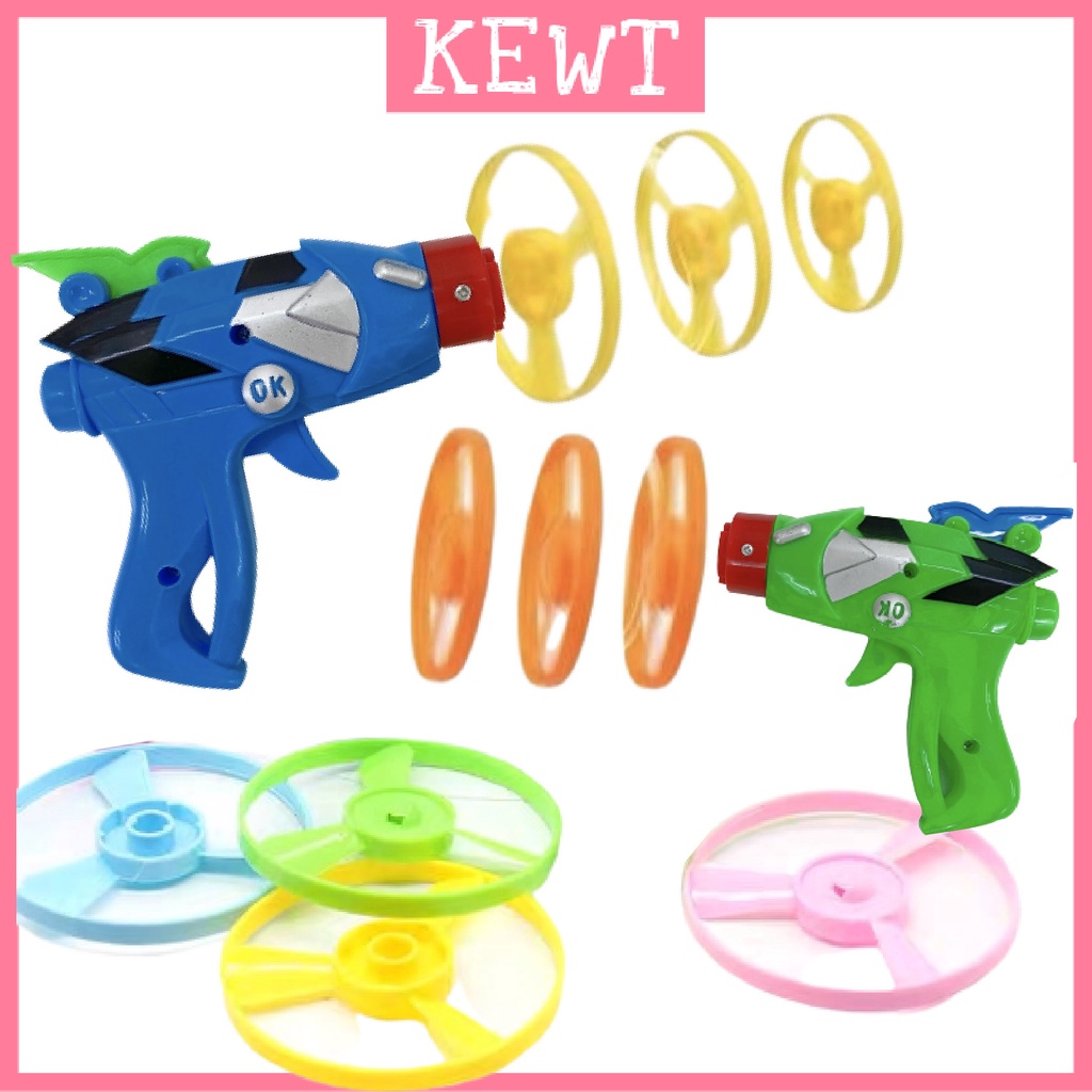 Kewt Flywheel Toy Gun Boomerang Automatic Launcher Flying Saucer
