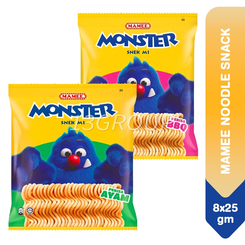 Mamee Monster Noodle Snack Chicken BBQ, 8x25g | Shopee Malaysia