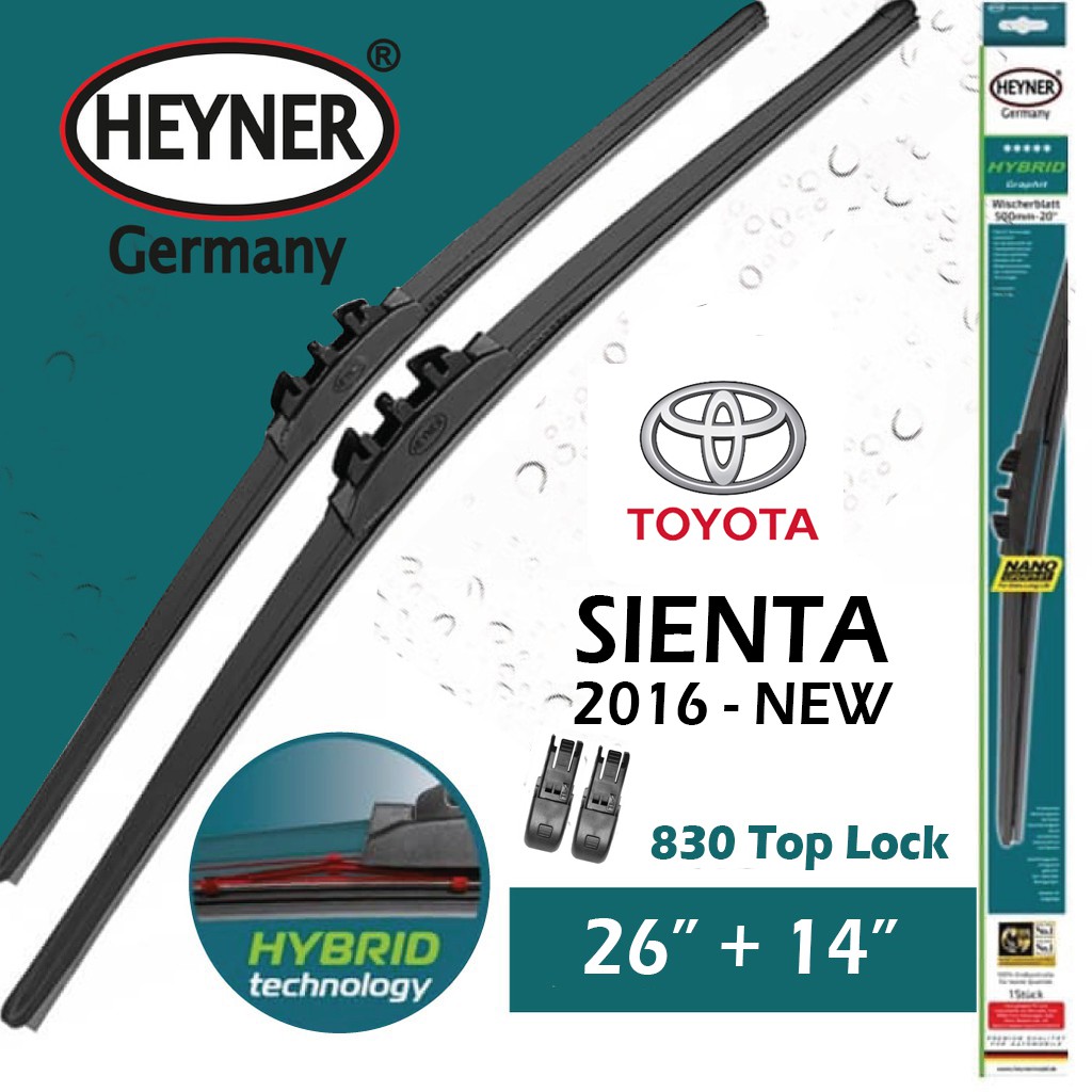 Heyner Hybrid Wiper Blade Toyota Sienta (2016 on) 26+14 | Shopee Malaysia