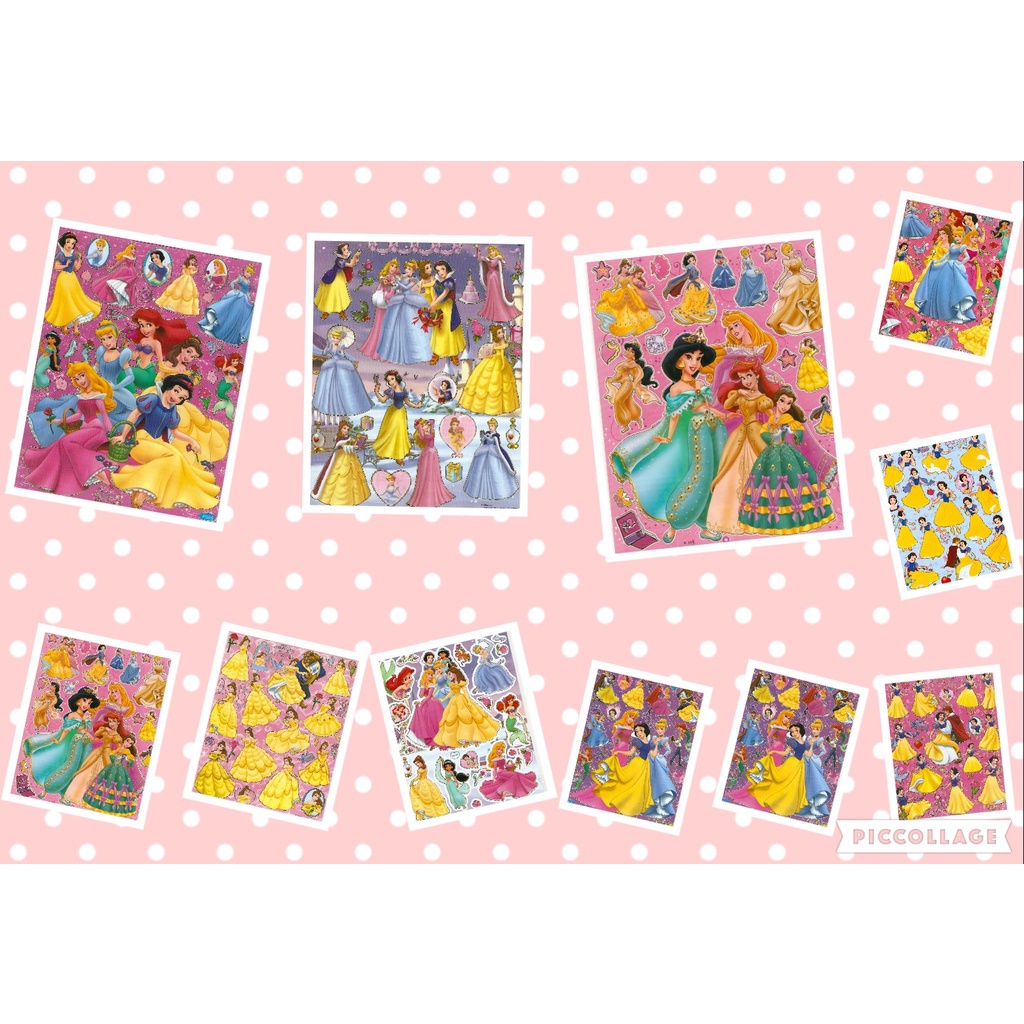 A4 Size Removeable Stickers Princess Cartoon Sticker Kartun Puteri ...