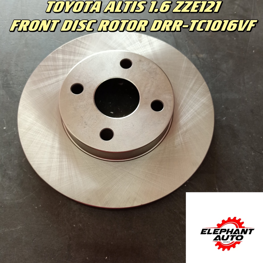 TOYOTA ALTIS 1.6 ZZE121 FRONT DISC ROTOR DRR-TC1016VF | Shopee Malaysia