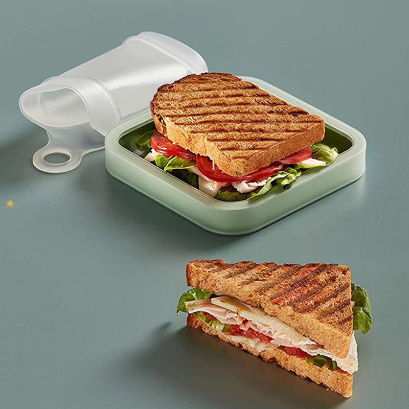 Sandwich Storage Box Silicone Lunch Box Food Storage Case Reusable