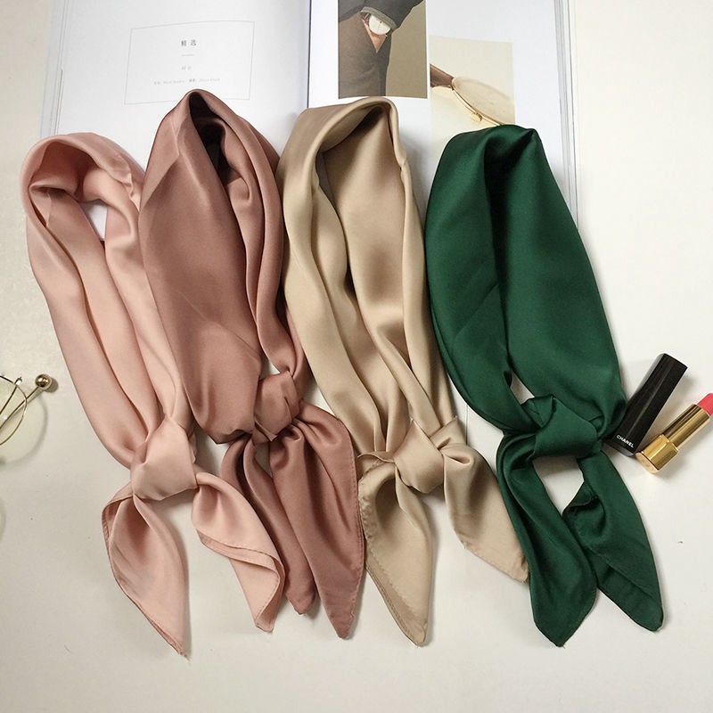 Women s Small Silk Square Scarf Neck Scarves for Ladies Hair Scarfs Solid Female Foulard Neckerchief Shawls Bandanas Shopee Malaysia