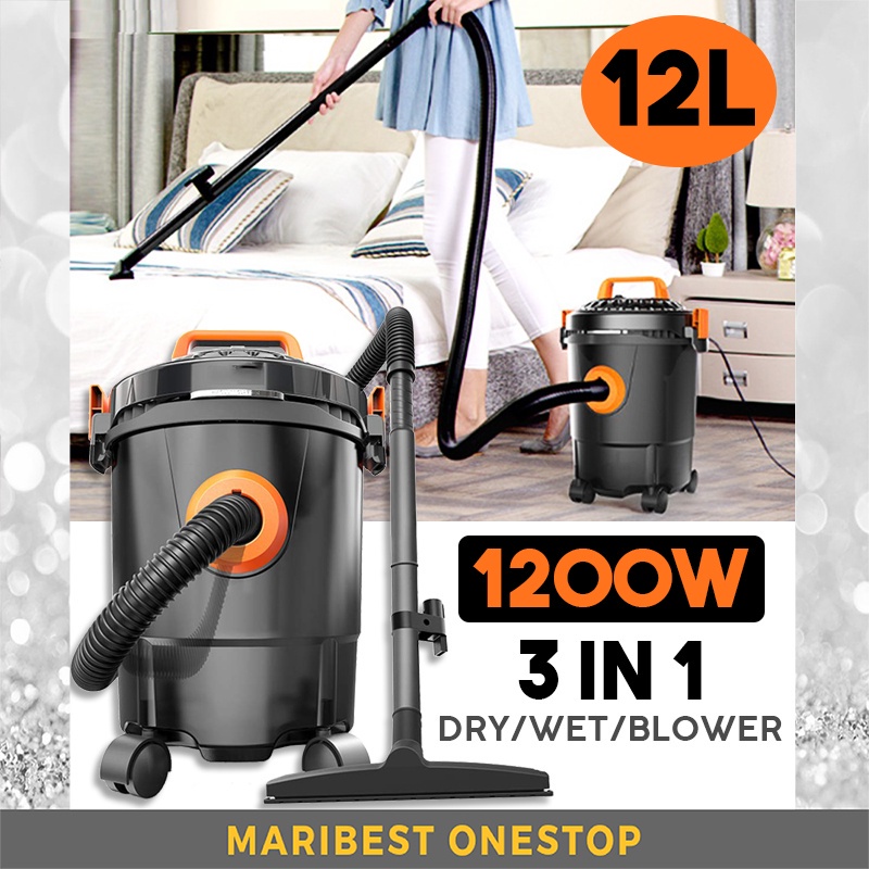 YILI 1200W 3 IN 1 Strong Suction Dry / Wet And Air Blower Vacuum Cleaner Set 12L Capacity