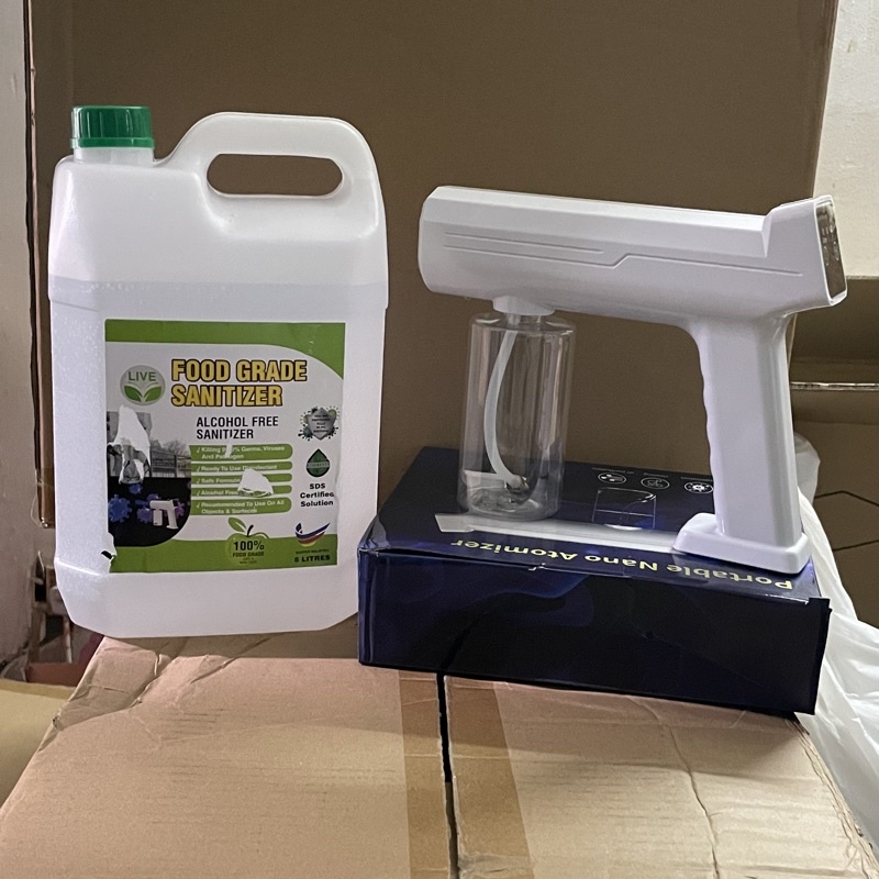 🔥 Ready Stock 🔥 spray gun sanitizer nano + Sanitizer Water 5L Shopee