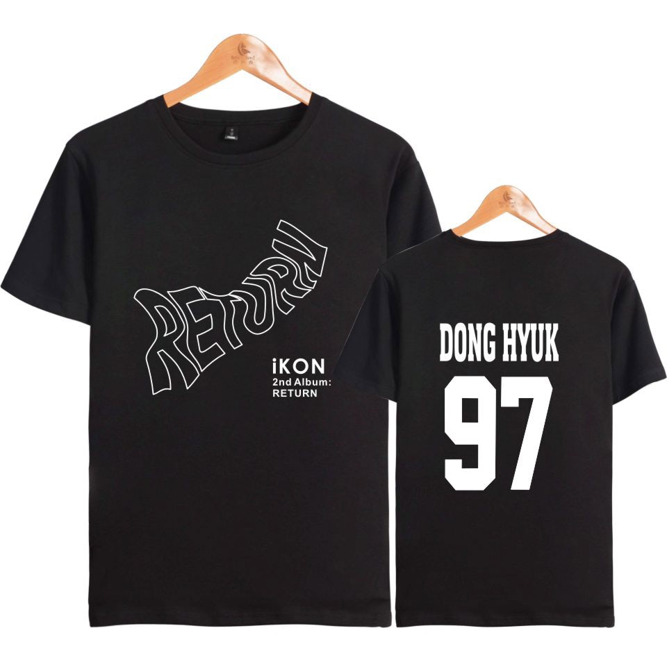 New Korean Kpop Ikon Album Tshirt T Popular Idol Short Tshirt Idol T ...