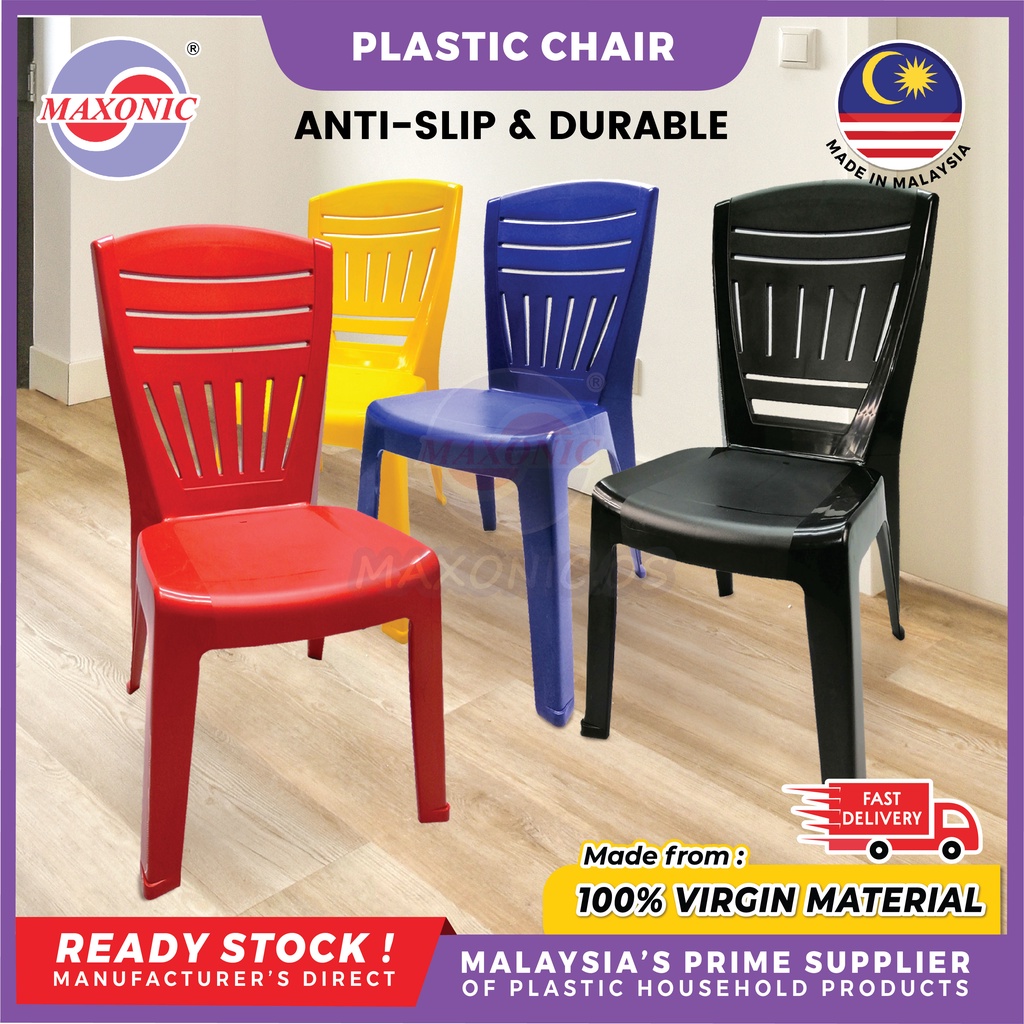 MAXONIC PLASTIC CHAIR KERUSI PLASTIK DINING CHAIR ANTI SLIP CHAIR KERUSI SANDAR PLASTIK KERUSI TAHAN LASAK Shopee Malaysia
