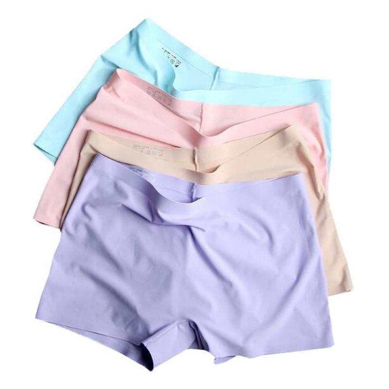 Plus Size High Waist Ice Silk Boxers For Women Tummy Tuck Safety