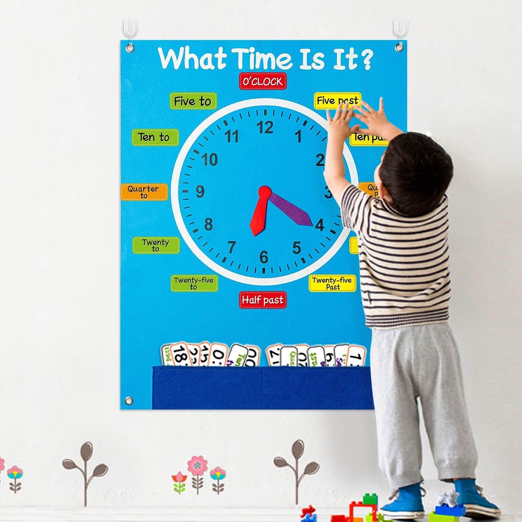 Toddler Montessori Toys Digital Clock Cognitive Wall Chart Board Early