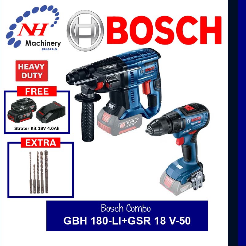 Bosch Combo - GBH 180-LI + GSR 18 V-50 | Shopee Malaysia