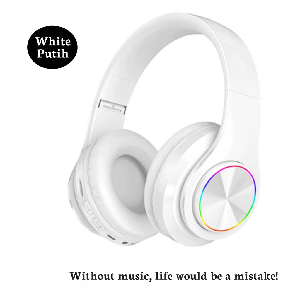 B39 Wireless Headset Bluetooth 5.0 Colorful LED Bass Stereo Wireless ...