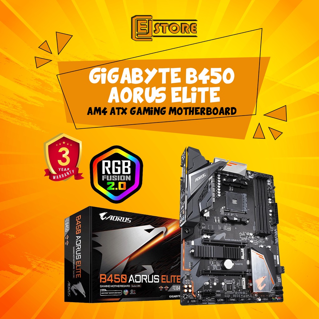 GIGABYTE B450 AORUS ELITE AM4 ATX Gaming Motherboard Shopee Malaysia