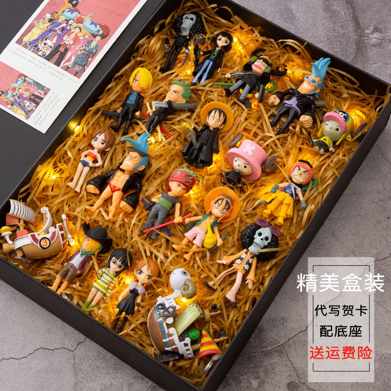 Full Set 12pcs One Piece Hand-made Figure Luffy Ornaments Model Anime ...