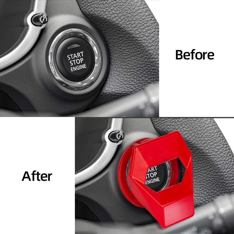 Design Universal Push Start Button Cover Red Black