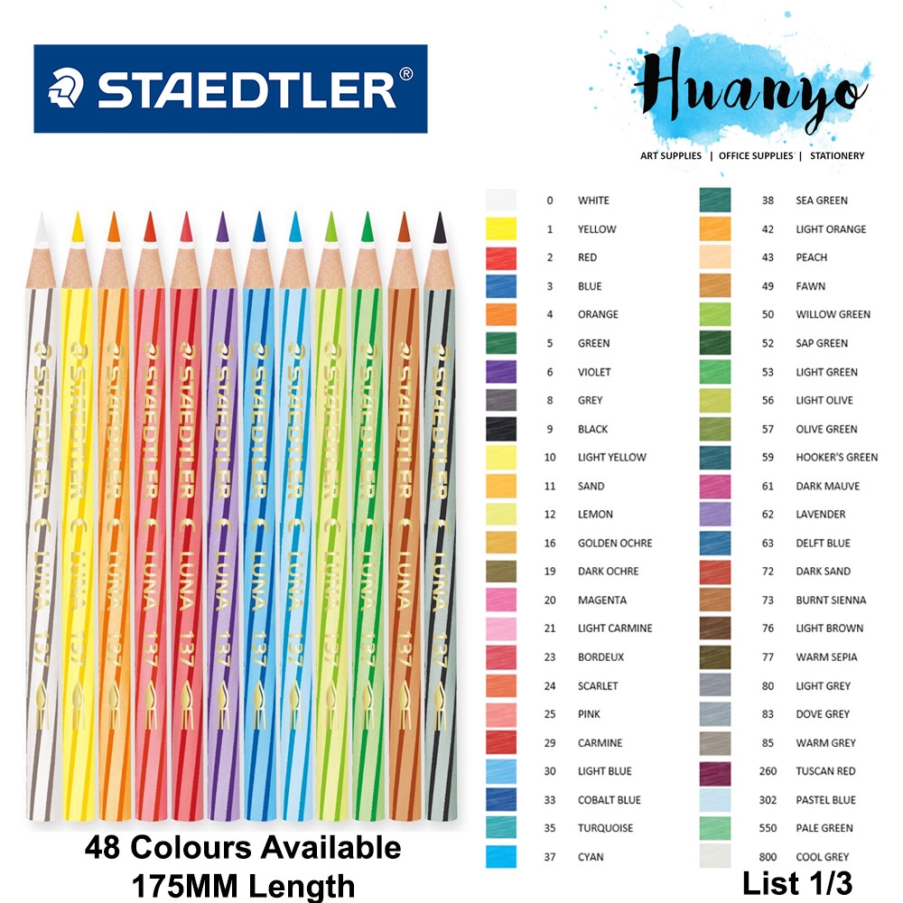 Staedtler Luna Water Colour Pencil [Per PCS, up to 48 color] (List
