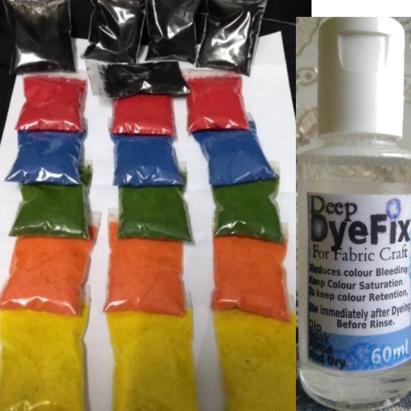 PAKEJ:16gram/2 PEWARNA BAJU PLUS 1 DYE FIXATIVE 50ML(PEMATI WARNA ...