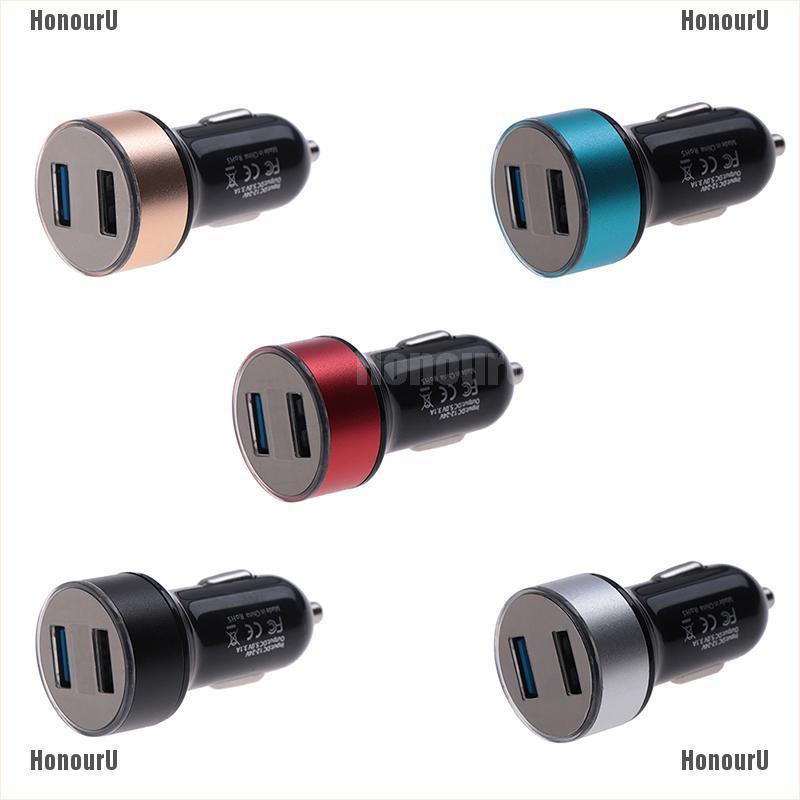 Honouru 3.1a 12v-24v Dual Usb Ports Car Charger Adapter Voltage Current ...