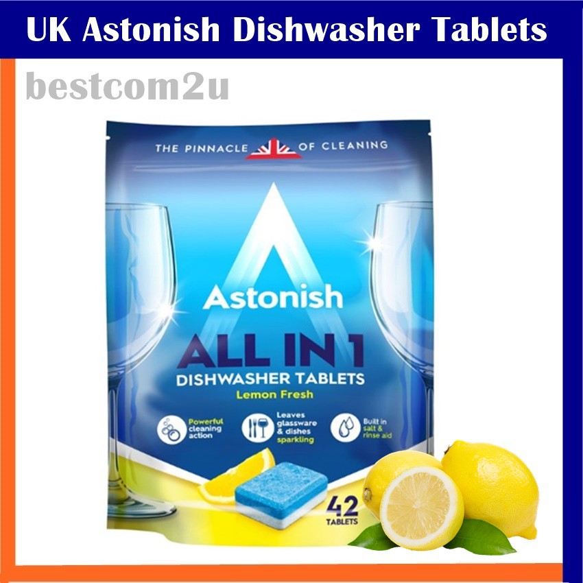 Astonish All in One Lemon Fresh Dishwasher Tablets 42 Tabs Shopee
