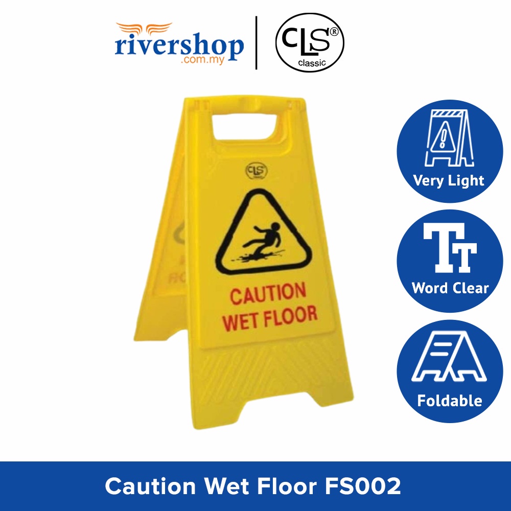 Cls Classic A-Standing Yellow Foldable Caution Sign Board Stand for ...
