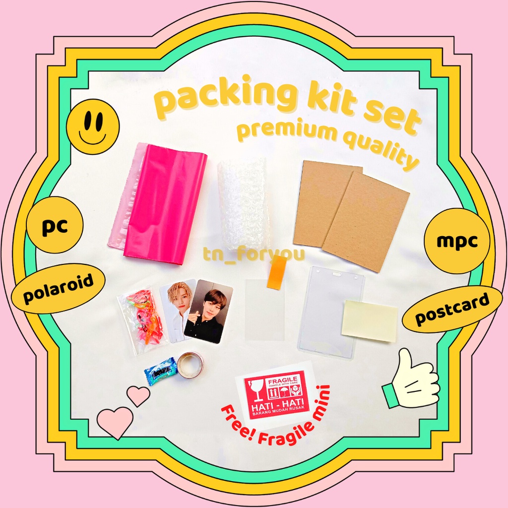 Package Of Materials For Packing PC Photocard MPC Polaroid Postcard Kit