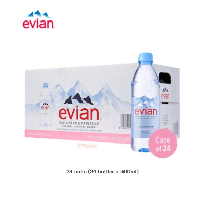 Evian Pure Natural Mineral Water Bottle, 1L X 12units