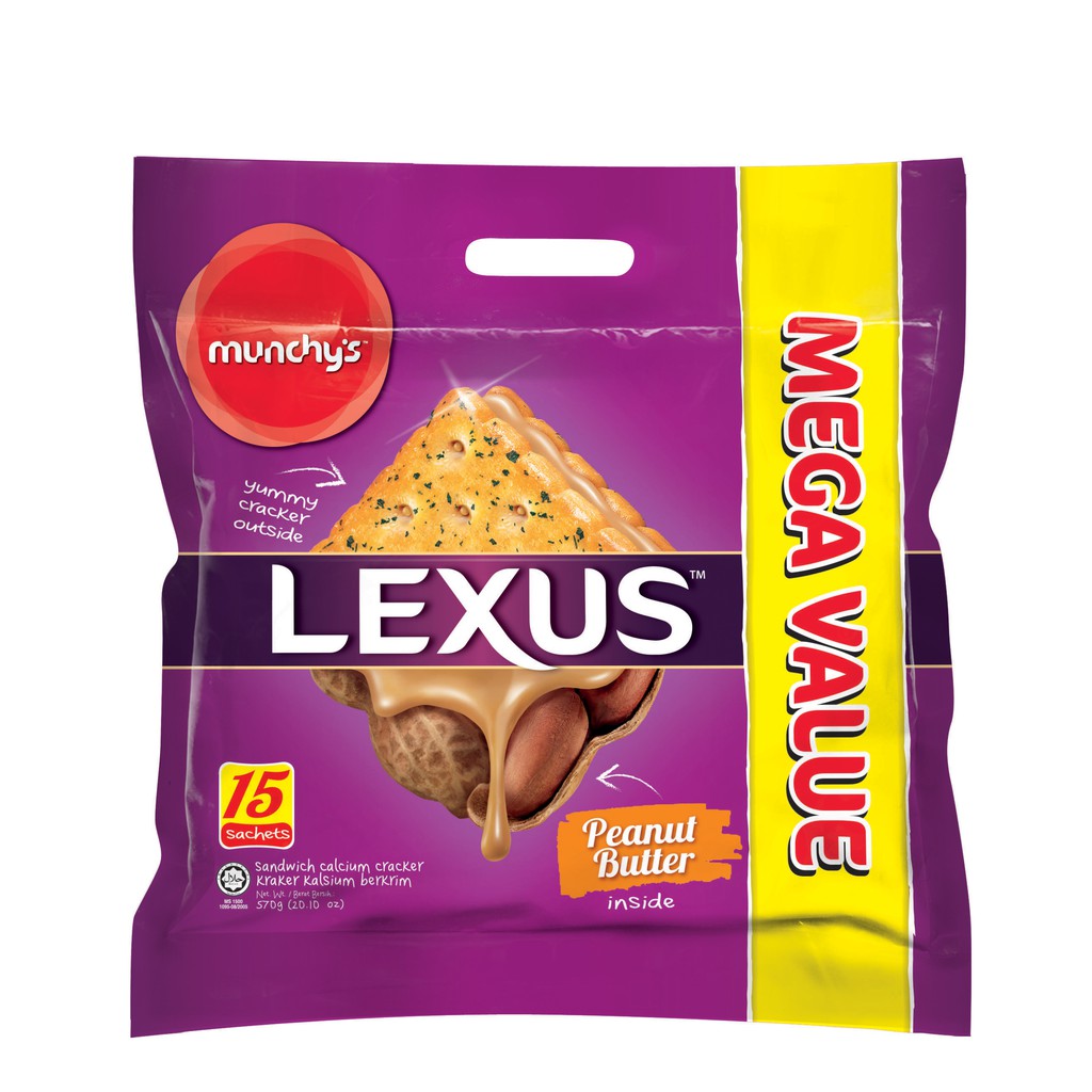 Munchy's LEXUS Sandwich Biscuit Peanut Butter (570g) Shopee Malaysia