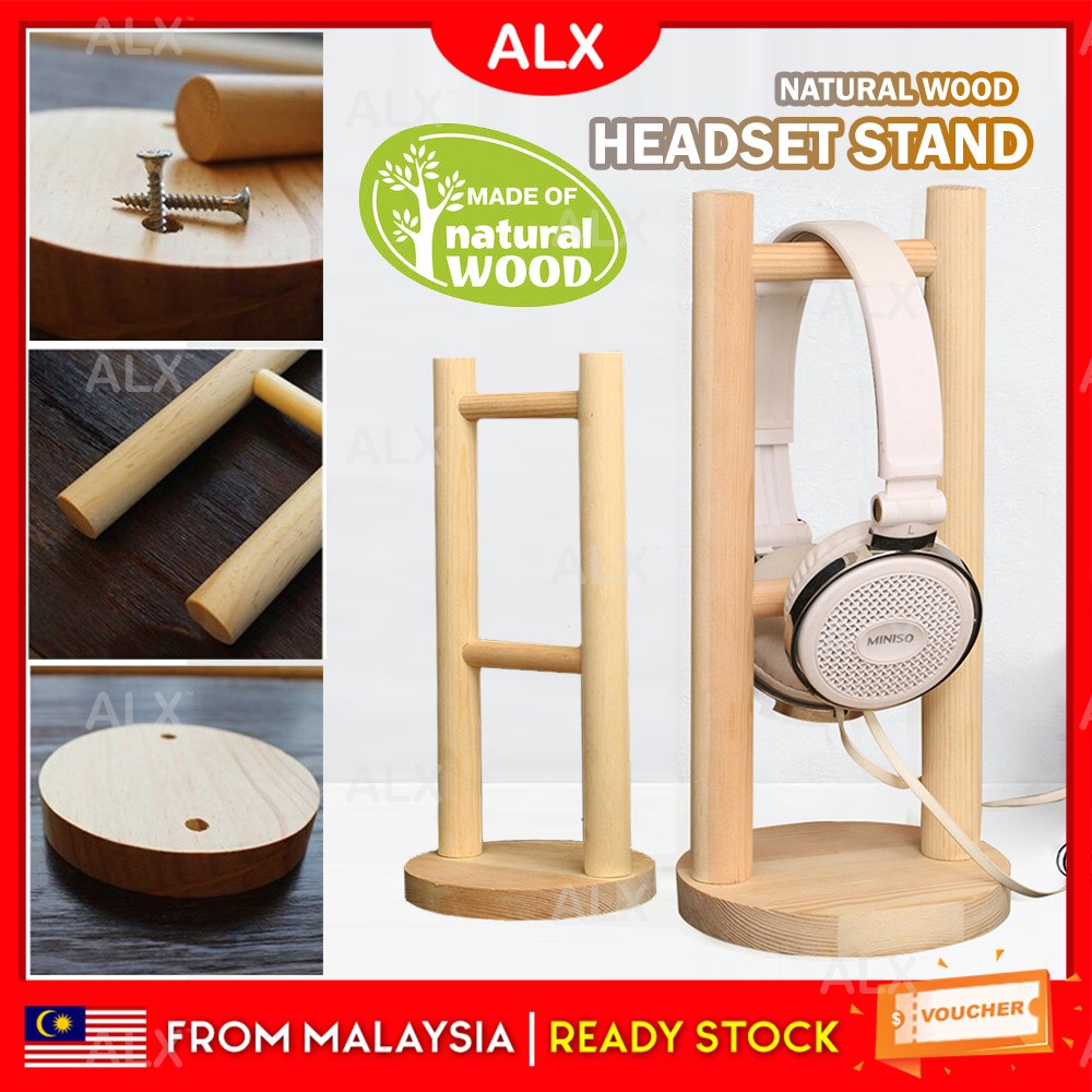 ALX Solid Wood Headset Stand Desktop Headphone Stand Holder Bracket Headset Display Rack Professional Headset Stand