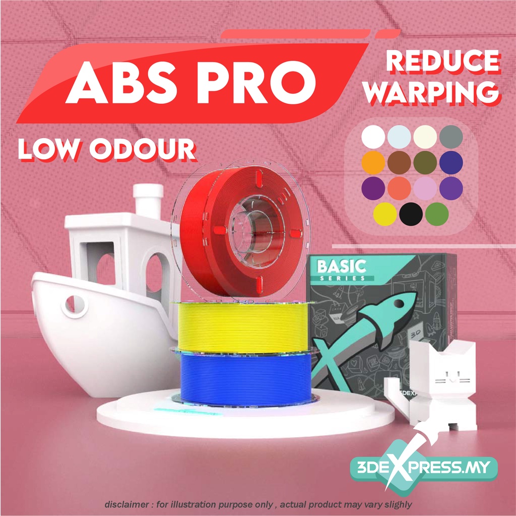 ABS PRO 3D FILAMENT (1KG) - Basic Series (Solid Color)
