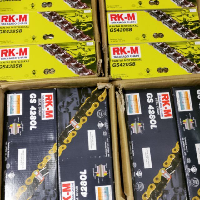 RK-M GOLD TAKASAGO O-RING CHAIN/RANTAI MOTOSIKAL&SEAL CHAIN GS 428SB ...
