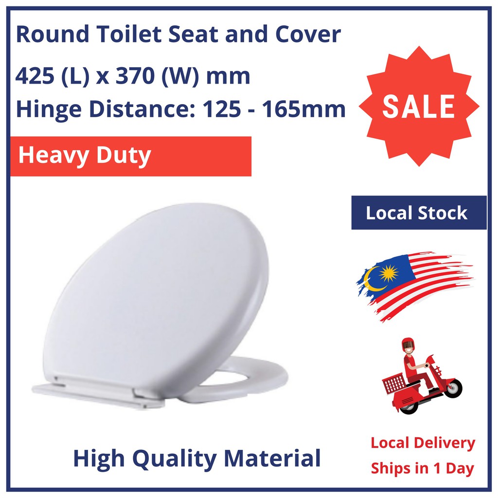 Round Shape Soft Closing Toilet Seat Cover With Plastic Hinges Penutup ...