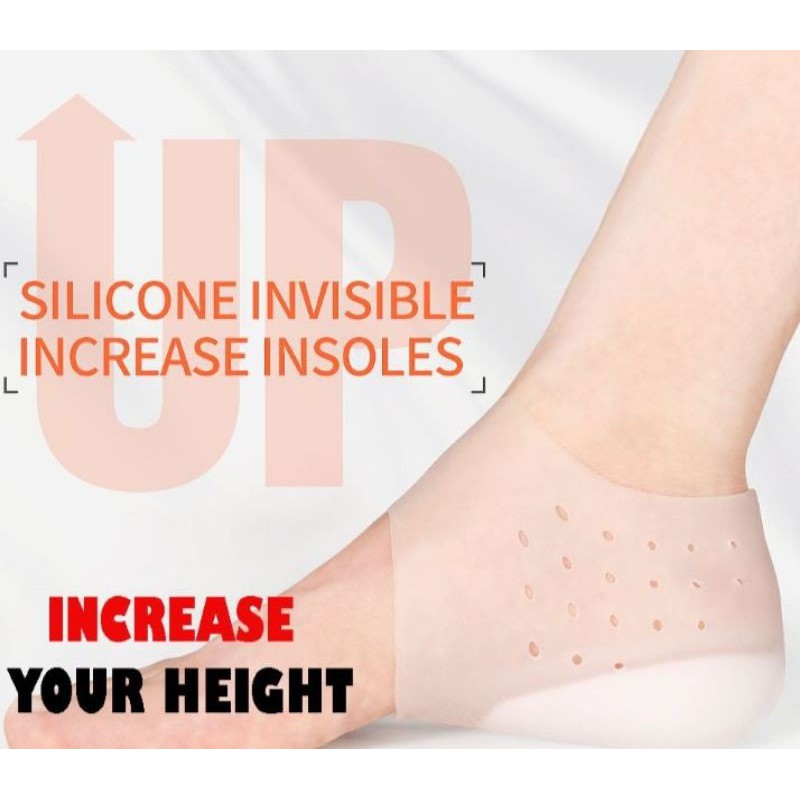 Silicone Transparent Frosted White Invisible Height Increase Socks