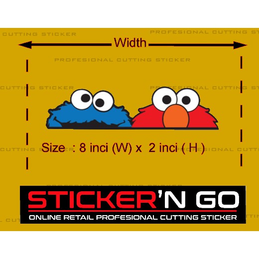 STICKER CUTTING CUSTOM ELMO & MONSTER DESIGN | Shopee Malaysia