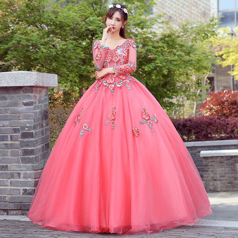 Peach top dinner gowns