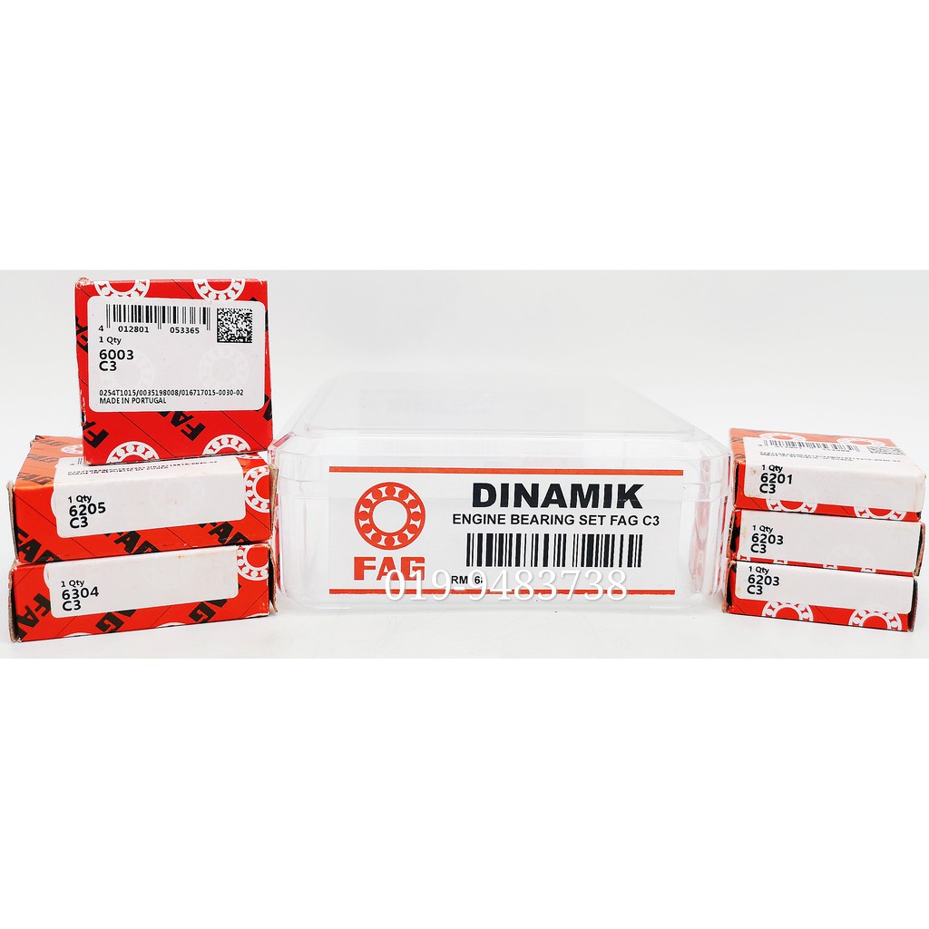 Engine Crankshaft Bearing Set Modenas Dinamik 100 Original SKF C3
