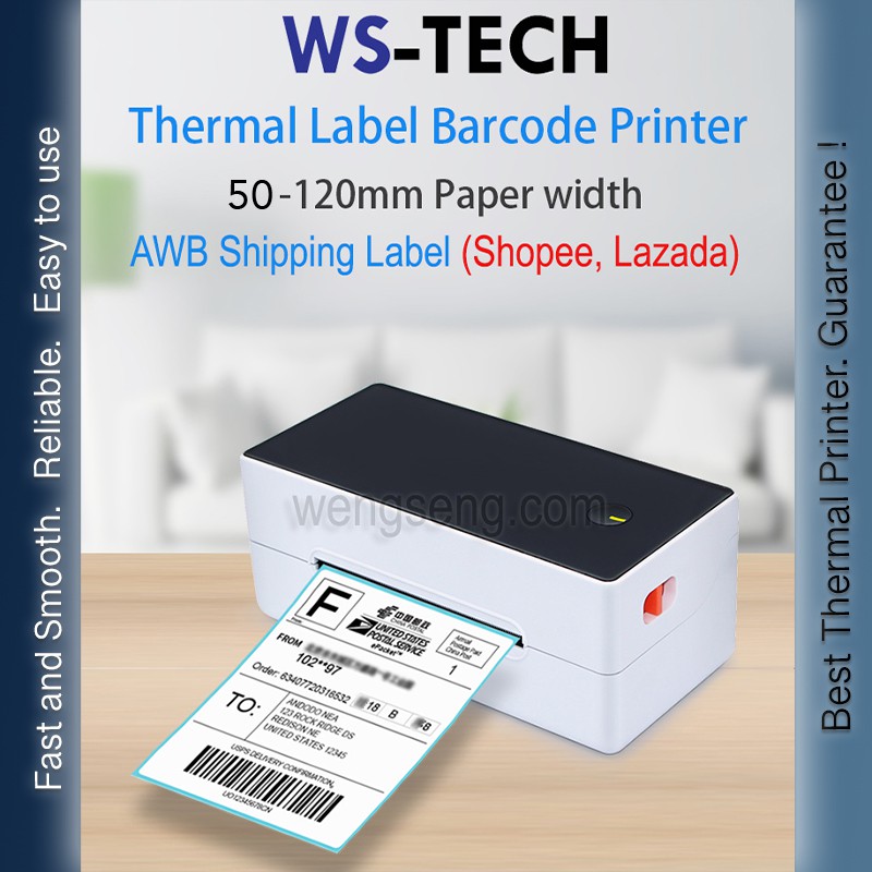 WSTECH AWB Printer / Direct Thermal Shipping Label Printer / Barcode