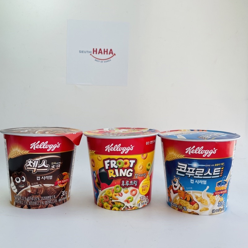 [All flavors] Korean Kelloggs breakfast cereal FROOT RING cup 30G 후루트링 ...