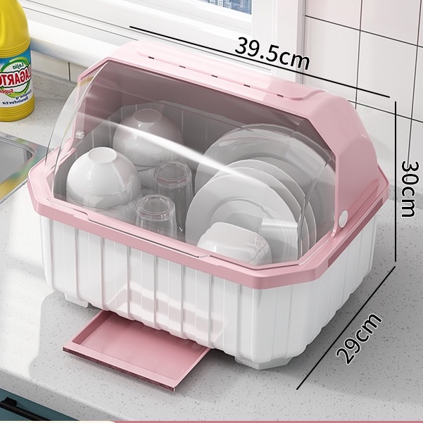 🍁READY STOCK🍁Plastic Dish Rack Anti Dust Plastic Dish Utensils