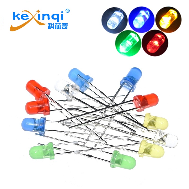 5Colors*10PCS=50PCS / 1Color=50pcs F3 3mm LED Diode Light Assorted Kit ...