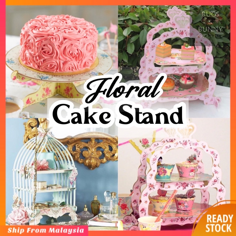 Floral Cake Stand Picnic Sandwich Stand Cupcake Dessert Stand Table ...