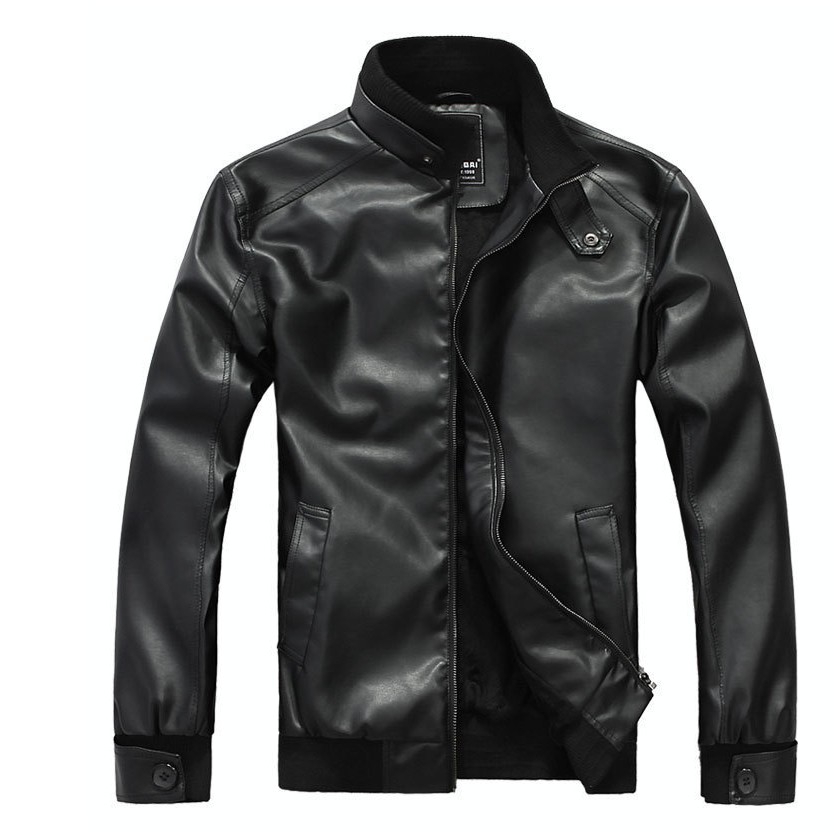 【READY STOCK】ST222 S-5XL Men's Fashion Winter PU Leather Jacket Coat ...