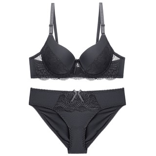 Ready stock】women lingerie bra set with panties Thin cup lace