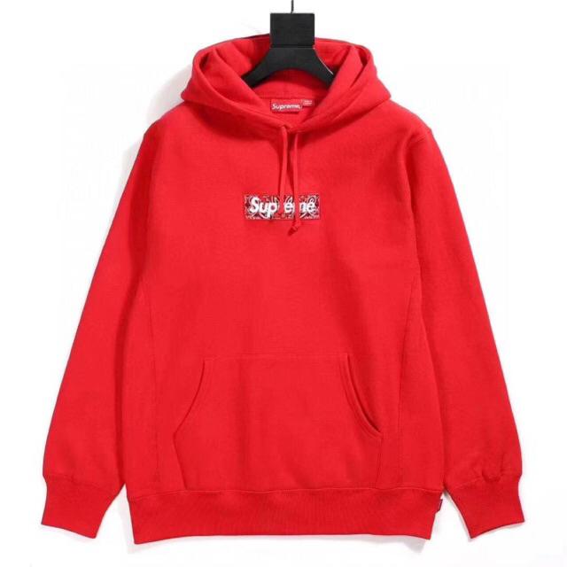 Supreme red bandana box logo hoodie sale