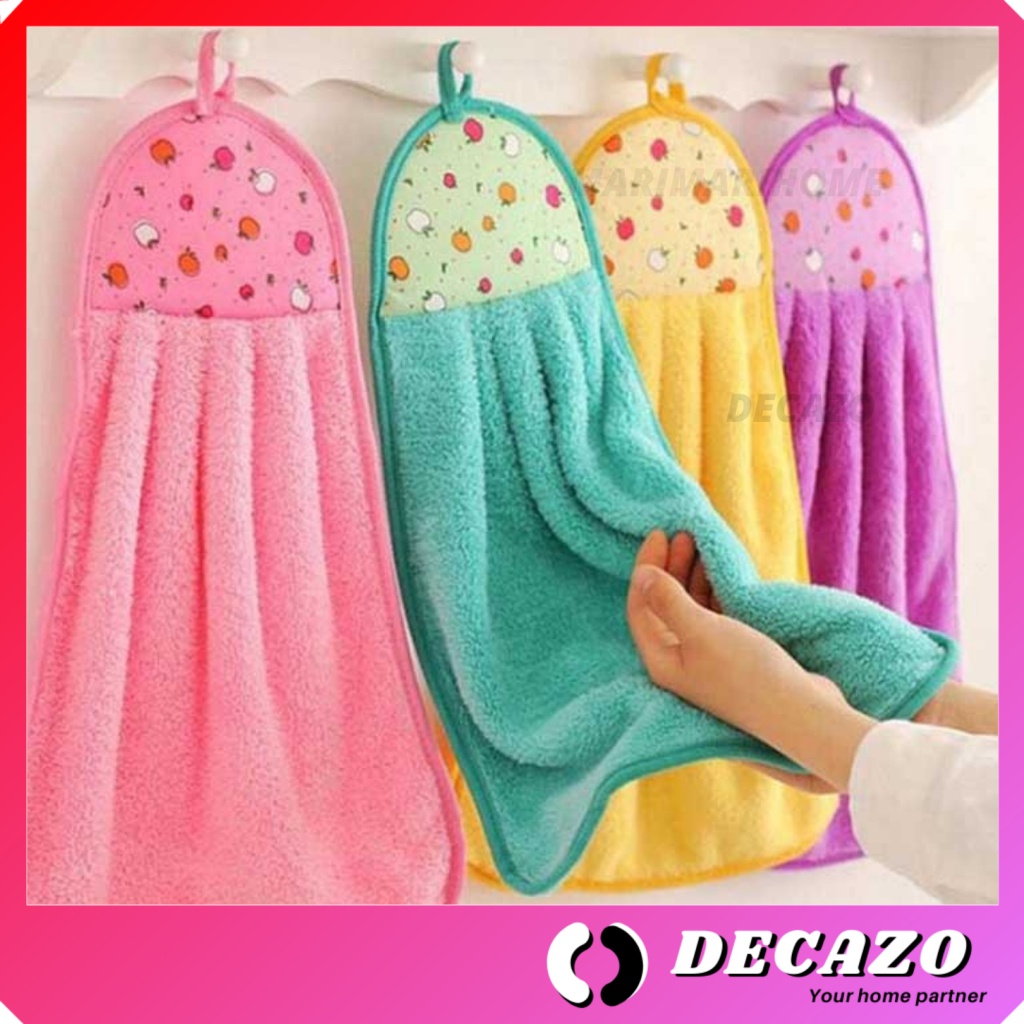 Microfiber Kitchen Hanging Hand Towel Fruit Dish Cloth Kitchen Wipes Thick  Cleaning Towel Wash Cloth Tuala Tangan 毛巾