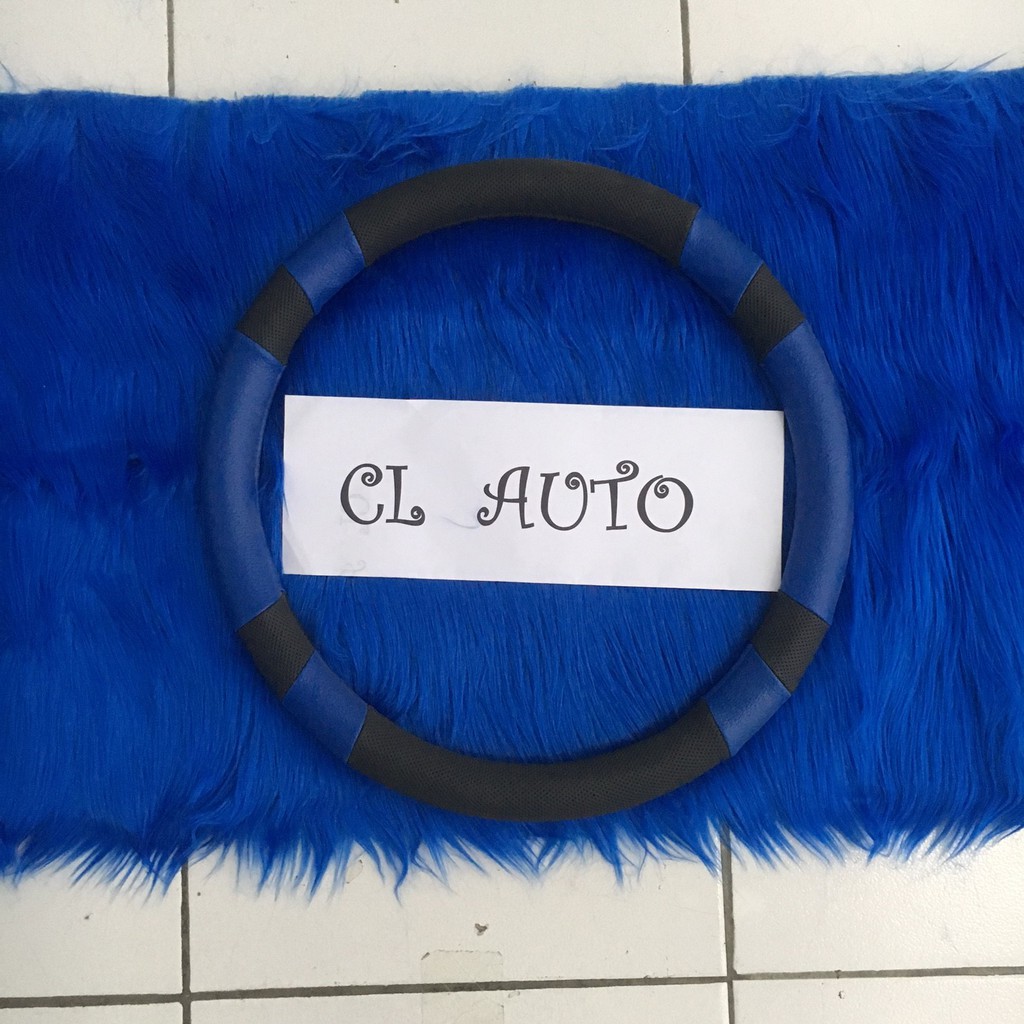 1 Package Of Ultimate Blue Steering Wheel Cover + Dark Blue Dashboard