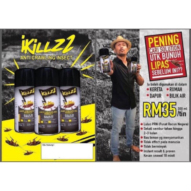 🔥READY STOCK🔥 Ikillz Pembunuh Lipas Dalam Kereta Cockroach Killer Spray ...
