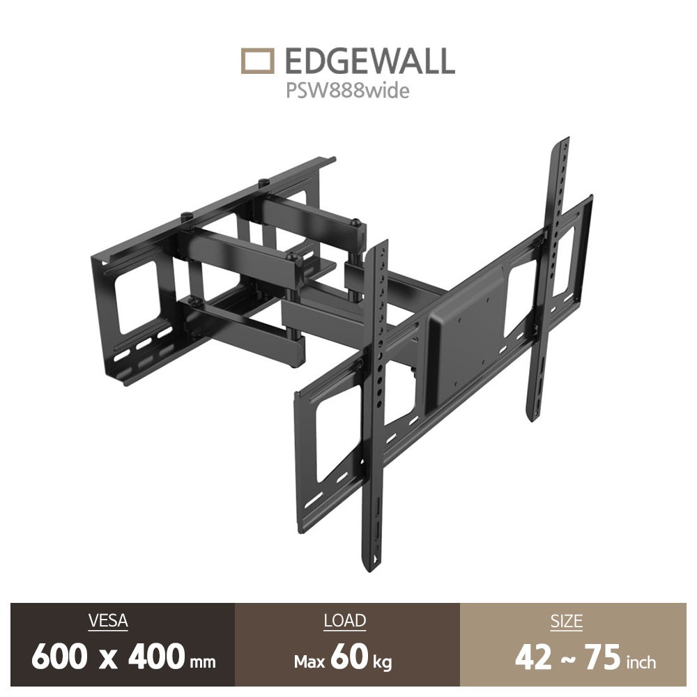 Maclean MC-421 TV Wandhalterung Für 32-90 Zoll Fernseher – Bis 80 Kg, VESA 600x400, Neigung +15°/-15°