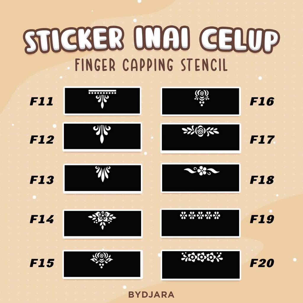 (BORONG) STICKER INAI CELUP / STICKER INAI JARI / FINGER HENNA STENCIL ...