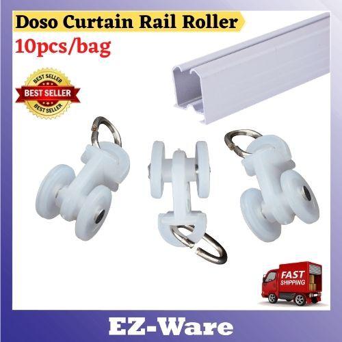 STAR DOSO CURTAIN ROD RAIL ROLLER (10pcs/bag) 4005# | Shopee Malaysia